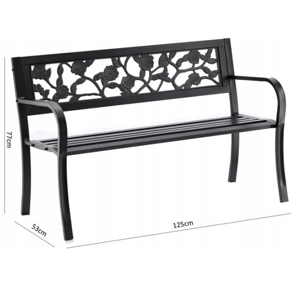 Scaun de grădină GardenLine MEB2927 Metal / Metal / Black Black photo 3 Scaun de grădină GardenLine MEB2927 Metal / Metal / Black Black photo 3