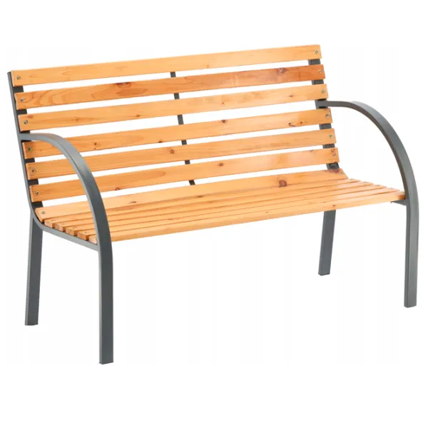 Scaun de grădină GardenLine MEB2790 Metal / Lemn / Brown Gray photo 1