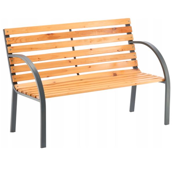 Scaun de grădină GardenLine MEB2790 Metal / Lemn / Brown Gray photo 1