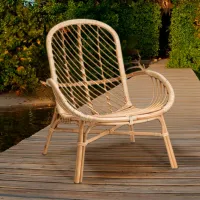 Садовый стул Ikea Brobock Искусственный ротанг / Искусственный ротанг / Бежевый Beige photo 2