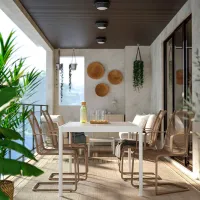 Scaun de grădină Ikea Vasman Metal / Plastic / Brown Brown photo 4