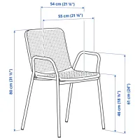 Scaun de grădină Ikea Torparo Metal / Poliester / White White photo 2