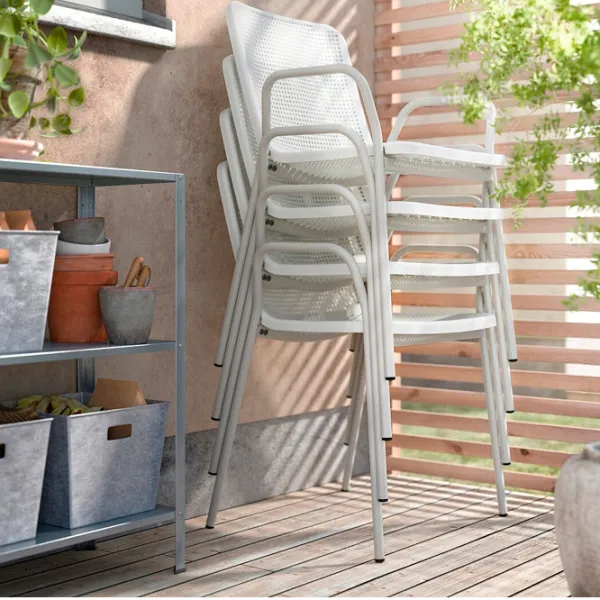 Scaun de grădină Ikea Torparo Metal / Poliester / White White photo 4 Scaun de grădină Ikea Torparo Metal / Poliester / White White photo 4