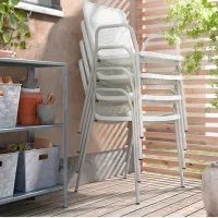 Scaun de grădină Ikea Torparo Metal / Poliester / White White photo 4