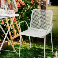 Scaun de grădină Ikea Torparo Metal / Poliester / White White photo 6