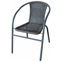Садовый стул Jumi OM-991804 Металл / Искусственный ротанг / Серый Серый