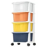 Стеллаж с контейнерами 4Play Сoloured 4 levels 72 x 36 x 35см cm / Пластик / White