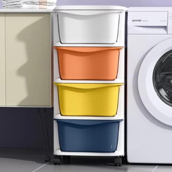Etajeră cu containere 4Play Сoloured 4 levels 72 x 36 x 35 cm / Plastic / White photo 3