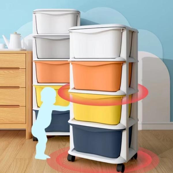 Etajeră cu containere 4Play Сoloured 4 levels 72 x 36 x 35 cm / Plastic / White photo 4
