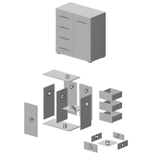 Comodă Halmar Lima KM-2 82 x 77 x 40 / LPAL / Somona Oak photo 2