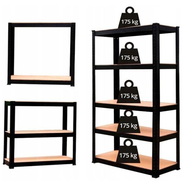 Etajeră GardenLine GWI7392 Black / Metal photo 3 Etajeră GardenLine GWI7392 Black / Metal photo 3