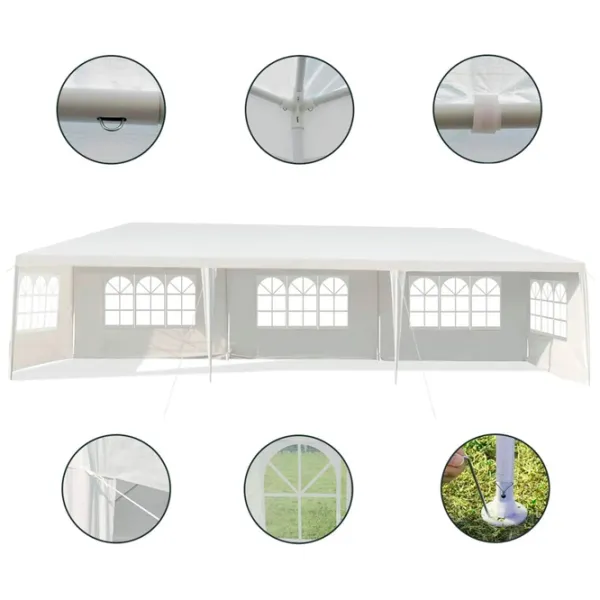 Pavilion de gradină Costway OP3935WH Dreptunghiulară / Polietilenă  photo 3
