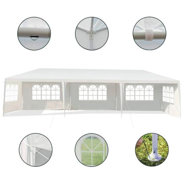 Pavilion de gradină Costway OP3935WH Dreptunghiulară / Polietilenă  photo 3