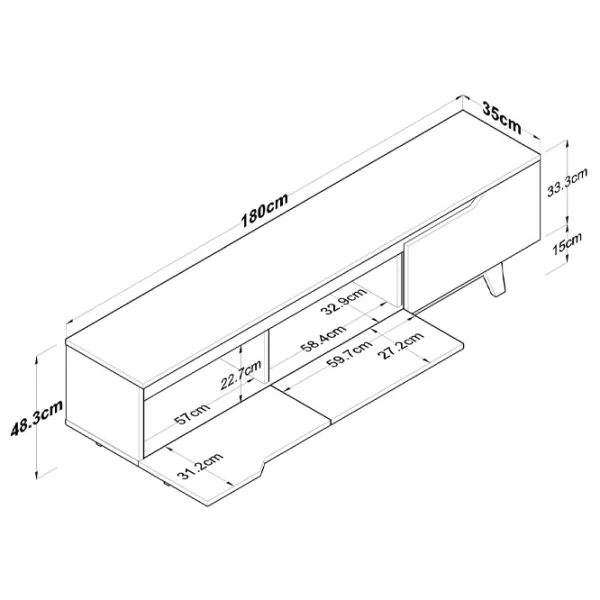 Comodă TV Mirage Meble D1/M 48.3 x 180 x 35 / LPAL photo 9