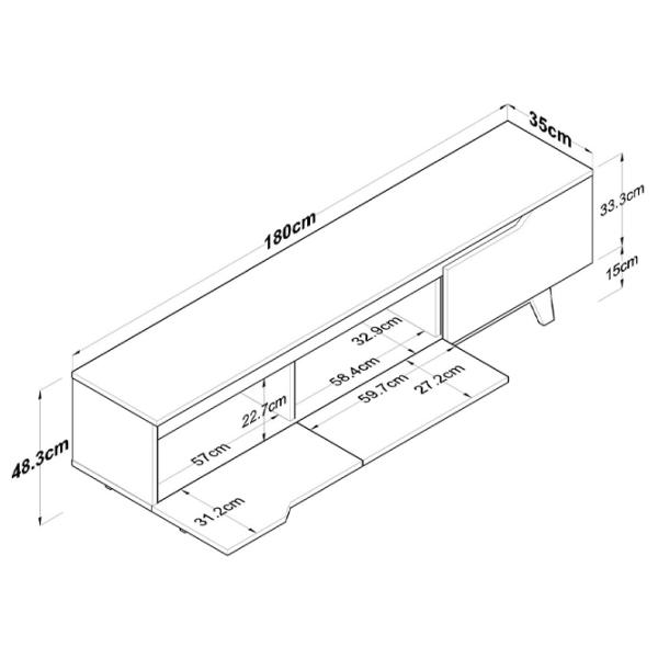 Comodă TV Mirage Meble D1/M 48.3 x 180 x 35 / LPAL photo 9