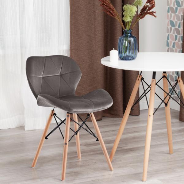 Scaun de bucătărie Sunrise C-22 Velur/ Gray Beech Wood photo 5