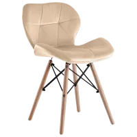 Scaun de bucătărie Sunrise C-22 Velur/ Beige Beech Wood photo 5