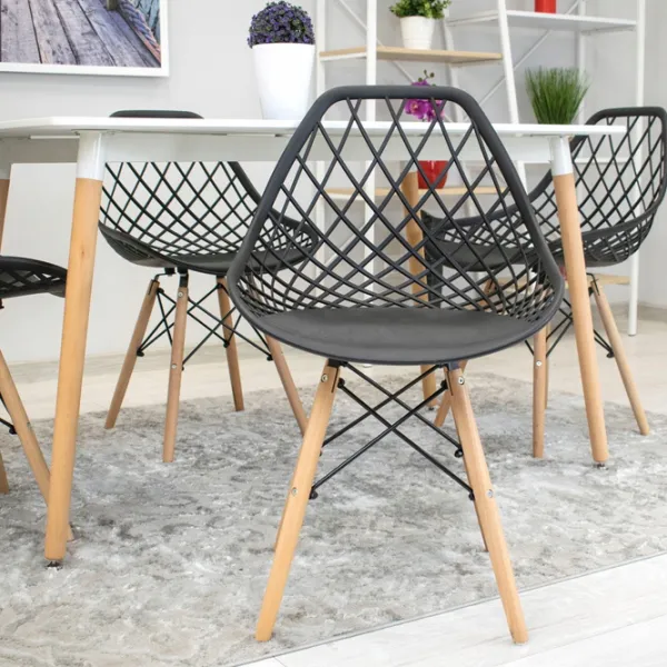 Scaun de bucătărie Sunrise C-73 PP Plastic/ Black Beech Wood photo 6