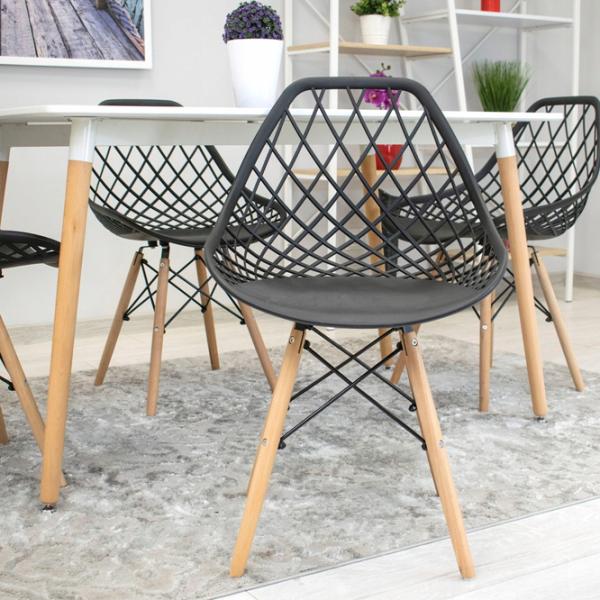 Scaun de bucătărie Sunrise C-73 PP Plastic/ Black Beech Wood photo 6