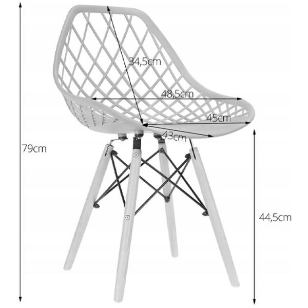 Scaun de bucătărie Sunrise C-73 PP Plastic/ White Beech Wood photo 5