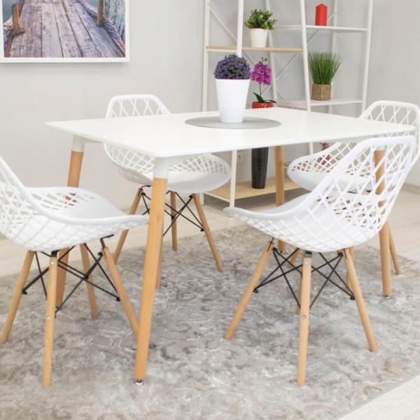 Scaun de bucătărie Sunrise C-73 PP Plastic/ White Beech Wood photo 7