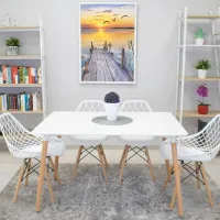 Scaun de bucătărie Sunrise C-73 PP Plastic/ White Beech Wood photo 9