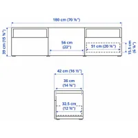 Тумба под телевизор Ikea Besta 39 x 180 x 42см / ДСП photo 8