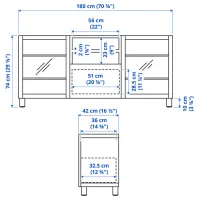 Тумба под телевизор Ikea Besta 74 x 180 x 42см / ДСП photo 9