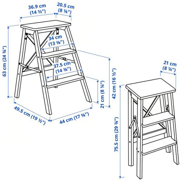 Scaun de bucătărie Ikea Bekvam 2x3 100 kg photo 2 Scaun de bucătărie Ikea Bekvam 2x3 100 kg photo 2