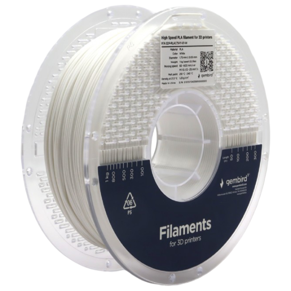 Филамент Gembird 3DP-PLA1.75HY-01-W Белый photo 2