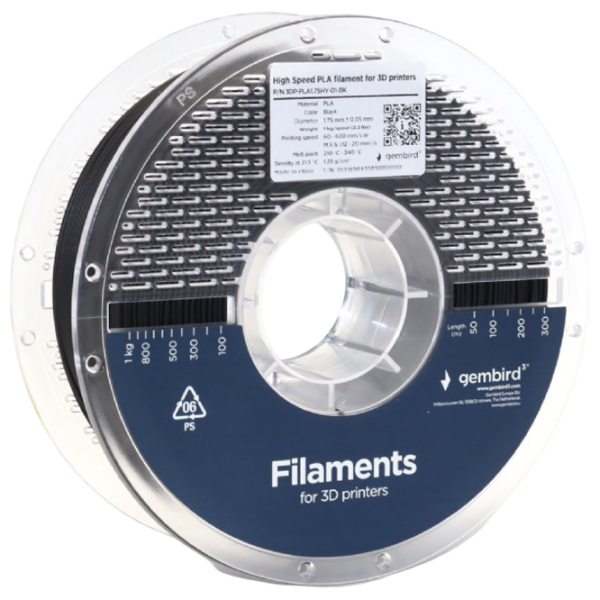 Filament Gembird 3DP-PLA1.75HY-01-BK Black photo 2