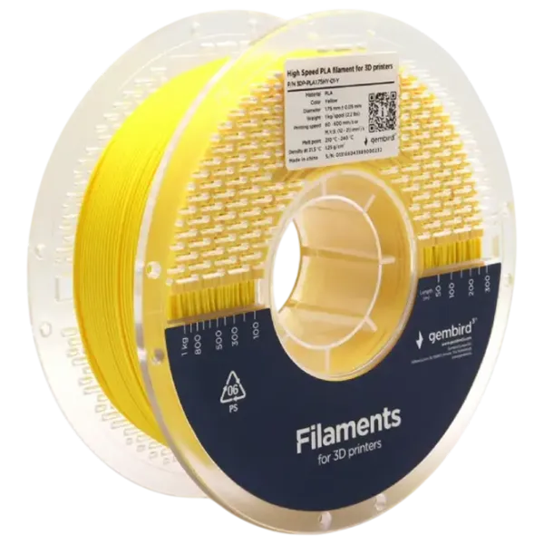 Филамент Gembird 3DP-PLA1.75HY-01-Y Желтый photo 2 Филамент Gembird 3DP-PLA1.75HY-01-Y Желтый photo 2