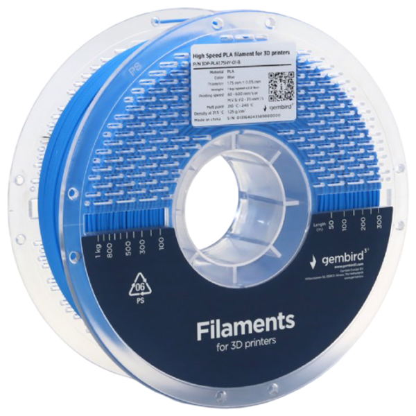 Филамент Gembird 3DP-PLA1.75HY-01-B Синий photo 2 Филамент Gembird 3DP-PLA1.75HY-01-B Синий photo 2