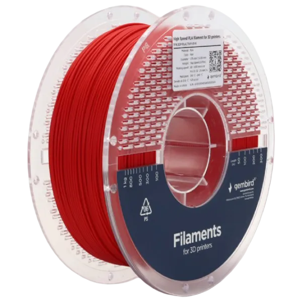 Filament Gembird 3DP-PLA1.75HY-01-R Red photo 1
