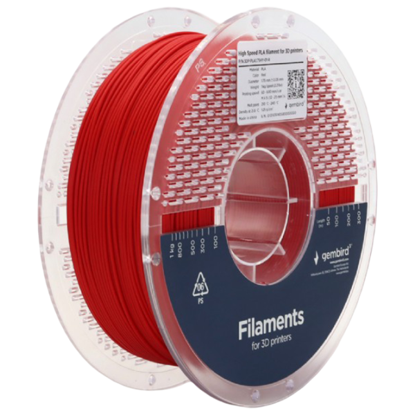 Filament Gembird 3DP-PLA1.75HY-01-R Red photo 1