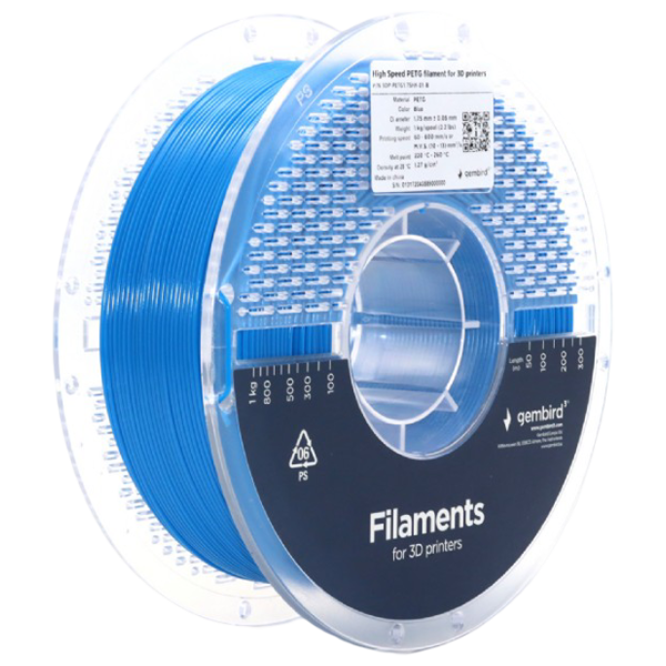 Filament Gembird 3DP-PETG1.75HY-01-B Blue photo 1