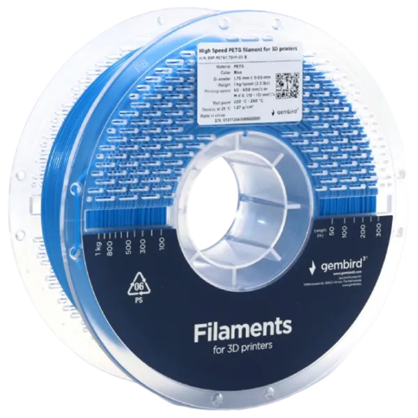 Filament Gembird 3DP-PETG1.75HY-01-B Blue photo 2