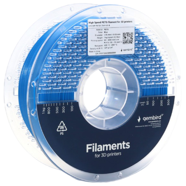 Filament Gembird 3DP-PETG1.75HY-01-B Blue photo 2