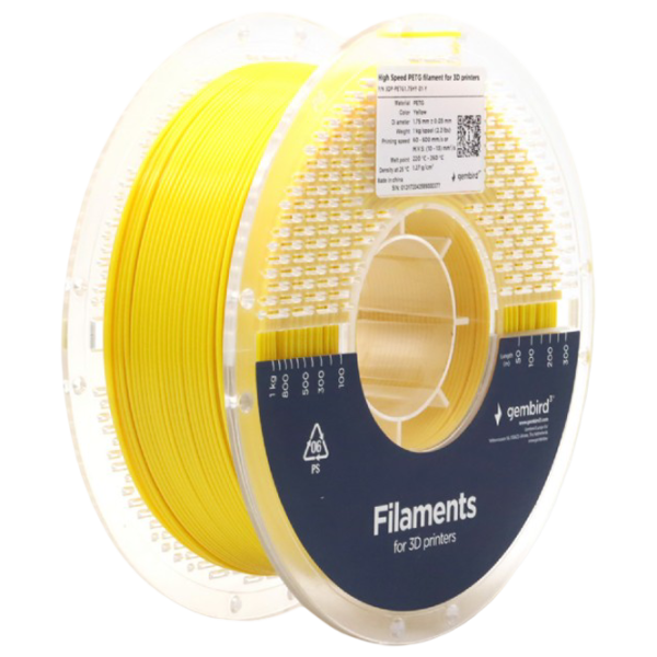 Filament Gembird 3DP-PETG1.75HY-01-Y Yellow photo 1