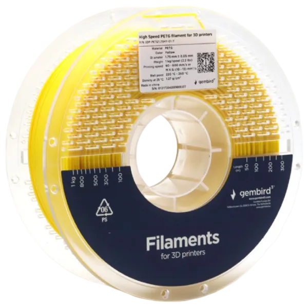 Filament Gembird 3DP-PETG1.75HY-01-Y Yellow photo 2