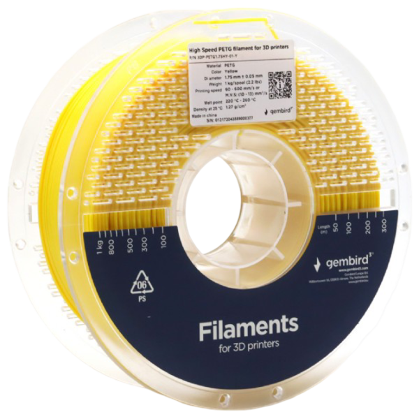 Filament Gembird 3DP-PETG1.75HY-01-Y Yellow photo 2