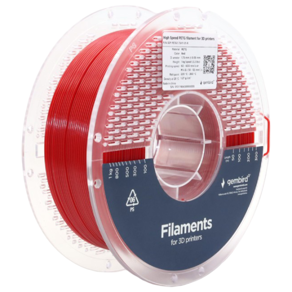 Filament Gembird 3DP-PETG1.75HY-01-R Red photo 1