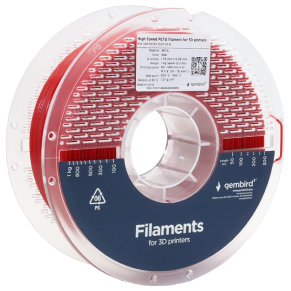 Filament Gembird 3DP-PETG1.75HY-01-R Red photo 2