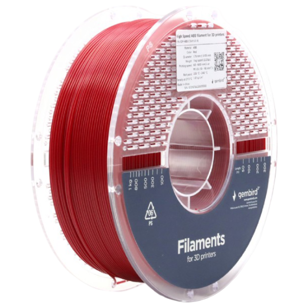 Филамент Gembird 3DP-ABS1.75HY-01-R Красный photo 1