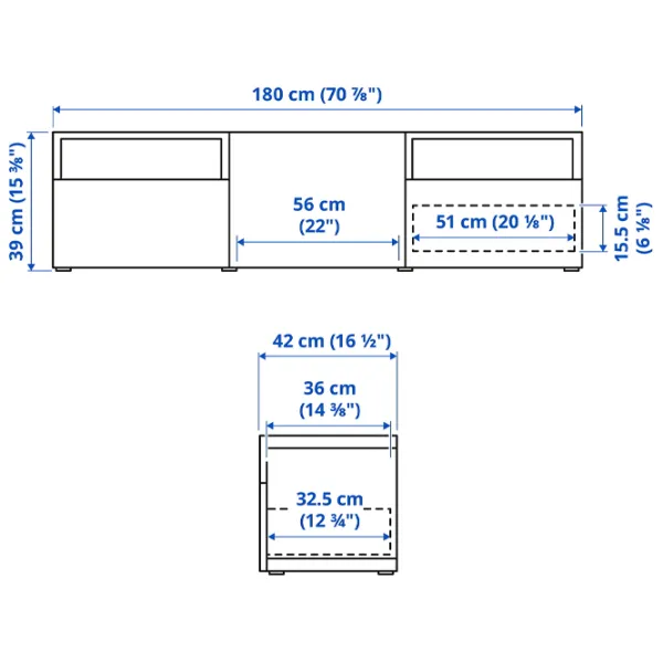 Comodă TV Ikea Besta 39 x 180 x 42 / PAL photo 5