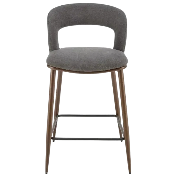 Scaun de bar AG H114 Catifea / Lemn / Grey photo 1 Scaun de bar AG H114 Catifea / Lemn / Grey photo 1