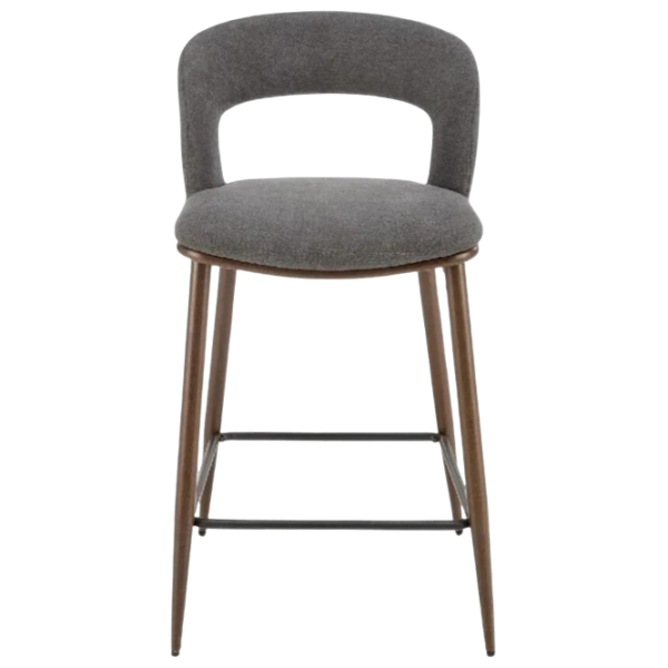 Scaun de bar AG H114 Catifea / Lemn / Grey photo 1 Scaun de bar AG H114 Catifea / Lemn / Grey photo 1