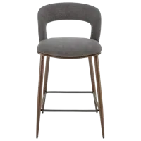 Барный стул AG H114 Бархат / Дерево / Grey