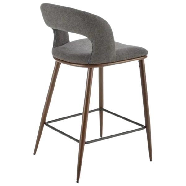 Scaun de bar AG H114 Catifea / Lemn / Grey photo 4 Scaun de bar AG H114 Catifea / Lemn / Grey photo 4