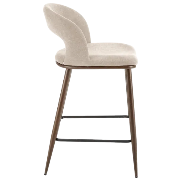 Scaun de bar AG H114 Catifea / Lemn / Beige photo 3 Scaun de bar AG H114 Catifea / Lemn / Beige photo 3